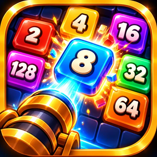 Merge Cannon: Number Siege game icon showing colorful numbered tiles and a cannon